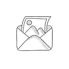Image showing Envelope mail with photo sketch icon.