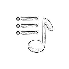 Image showing Musical note sketch icon.