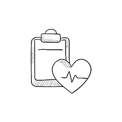 Image showing Heartbeat record sketch icon.