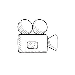 Image showing Video camera sketch icon.