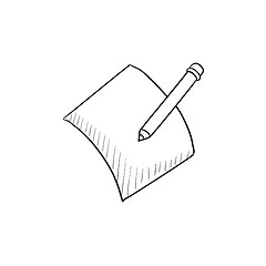 Image showing Pencil and document sketch icon.