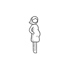 Image showing Pregnant woman sketch icon.