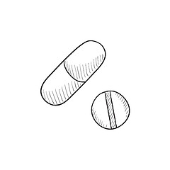 Image showing Pills sketch icon.