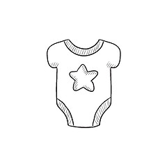 Image showing Baby short-sleeve bodysuit sketch icon.