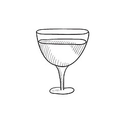 Image showing Glass of wine sketch icon.