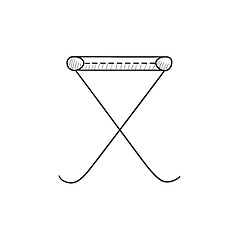 Image showing Folding chair sketch icon.