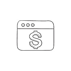 Image showing Browser window with dollar sign sketch icon.