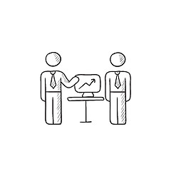 Image showing Business presentation sketch icon.