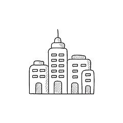 Image showing Residential buildings sketch icon.