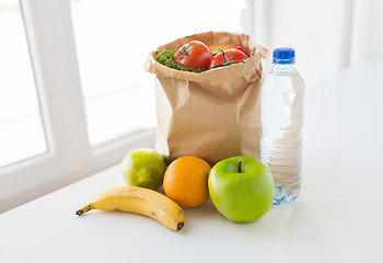 Image showing basket of vegetable food and water at kitchen