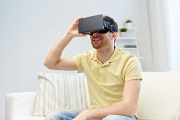 Image showing young man in virtual reality headset or 3d glasses