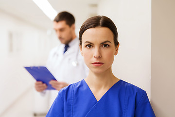 Image showing doctor or nurse at hospital corridor