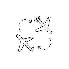 Image showing Airplanes sketch icon.