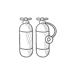 Image showing Oxygen tank sketch icon.