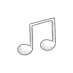 Image showing Music note sketch icon.