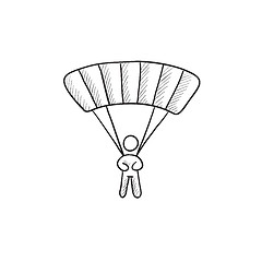 Image showing Skydiving sketch icon.