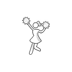 Image showing Cheerleader sketch icon.