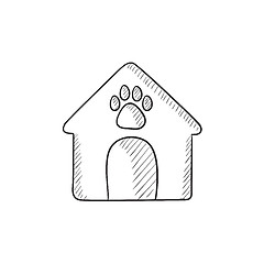 Image showing Doghouse sketch icon.