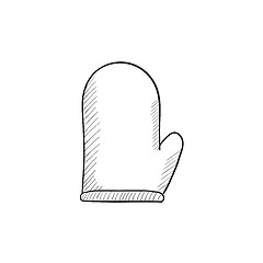 Image showing Kitchen glove sketch icon.