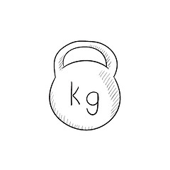 Image showing Kettlebell sketch icon.