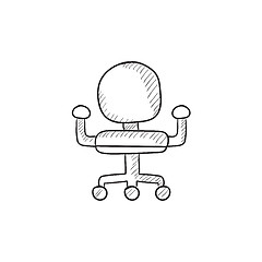 Image showing Office chair sketch icon.