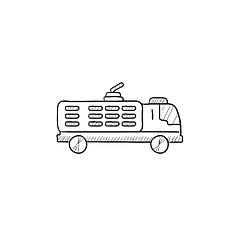 Image showing Fire truck sketch icon.