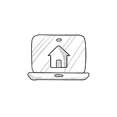 Image showing Smart house technology sketch icon.