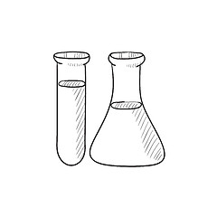 Image showing Test tubes sketch icon.