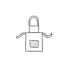 Image showing Kitchen apron sketch icon.