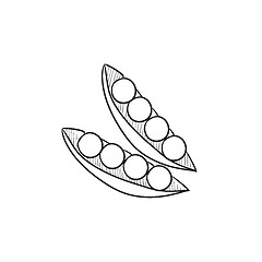 Image showing Peapod sketch icon.