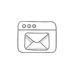 Image showing Browser window with electronic mail sketch icon.