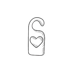 Image showing Door tag with heart sketch icon.