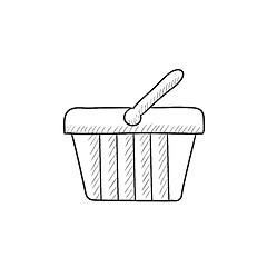 Image showing Shopping basket sketch icon.