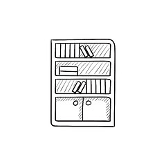 Image showing Bookcase sketch icon.