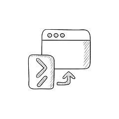 Image showing Browser window with terminal startup sketch icon.