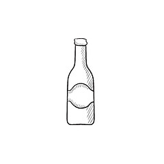 Image showing Glass bottle sketch icon.