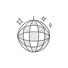 Image showing Disco ball sketch icon.