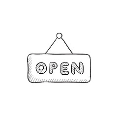 Image showing Open sign sketch icon.