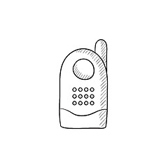 Image showing Radio baby monitor sketch icon.