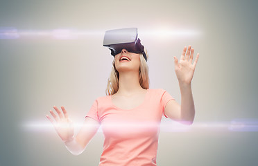 Image showing woman in virtual reality headset or 3d glasses