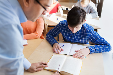 Image showing group of students and teacher at school classroom