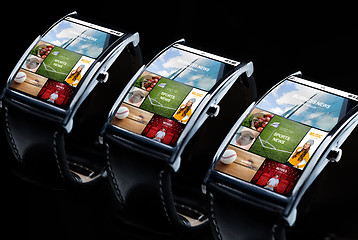 Image showing close up of smart watches with news application