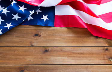 Image showing close up of american flag on wooden boards