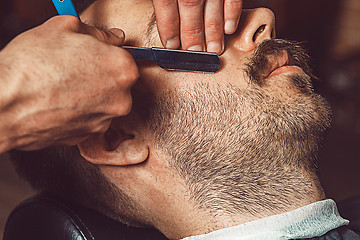 Image showing Hipster client visiting barber shop