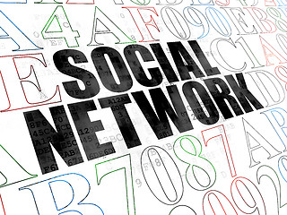 Image showing Social network concept: Social Network on Digital background