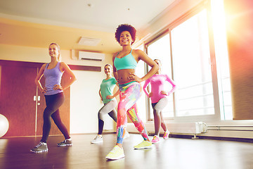 Image showing group of happy women working out in gym