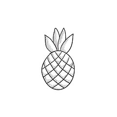 Image showing Pineapple sketch icon.