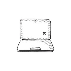 Image showing Laptop with cursor sketch icon.