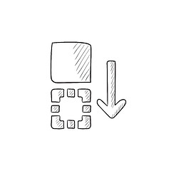 Image showing Movement of files sketch icon.