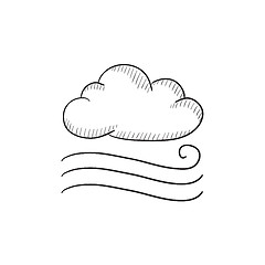 Image showing Windy cloud sketch icon.